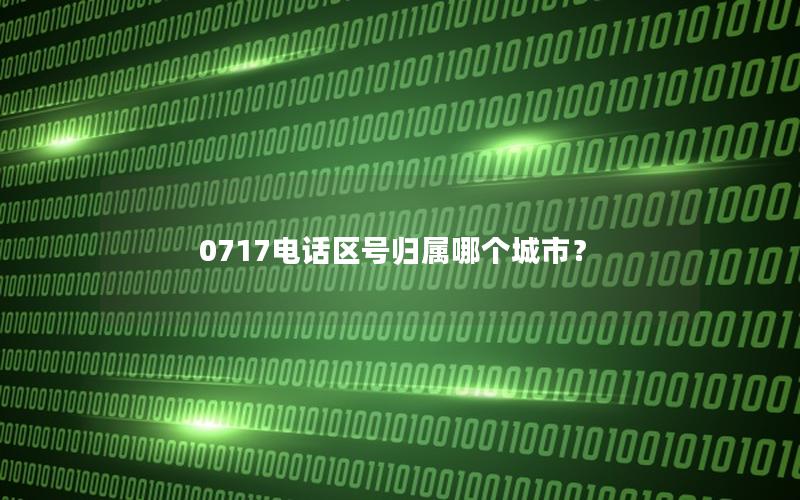 0717电话区号归属哪个城市？
