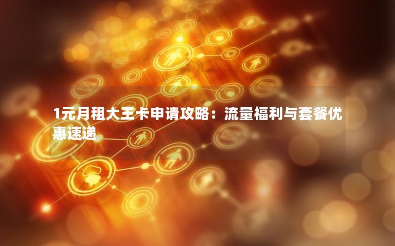 1元月租大王卡申请攻略：流量福利与套餐优惠速递
