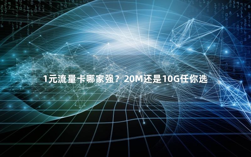 1元流量卡哪家强？20M还是10G任你选
