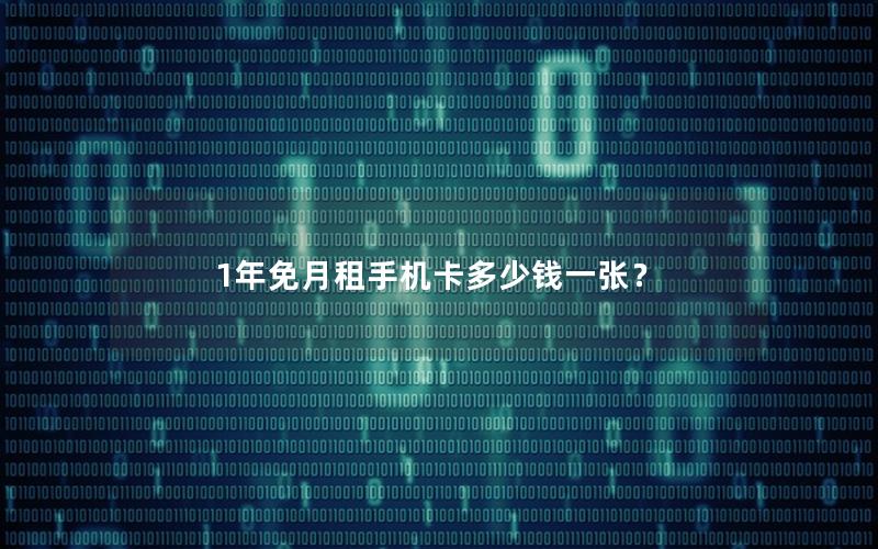 1年免月租手机卡多少钱一张？
