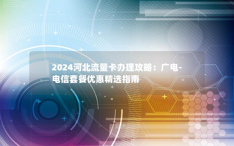 2024河北流量卡办理攻略：广电-电信套餐优惠精选指南