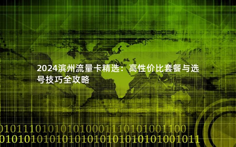 2024滨州流量卡精选：高性价比套餐与选号技巧全攻略