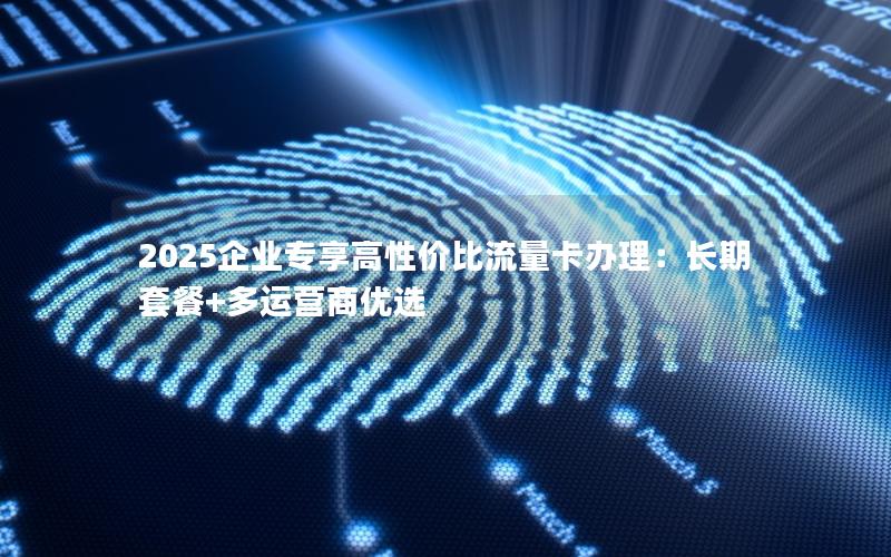 2025企业专享高性价比流量卡办理：长期套餐+多运营商优选