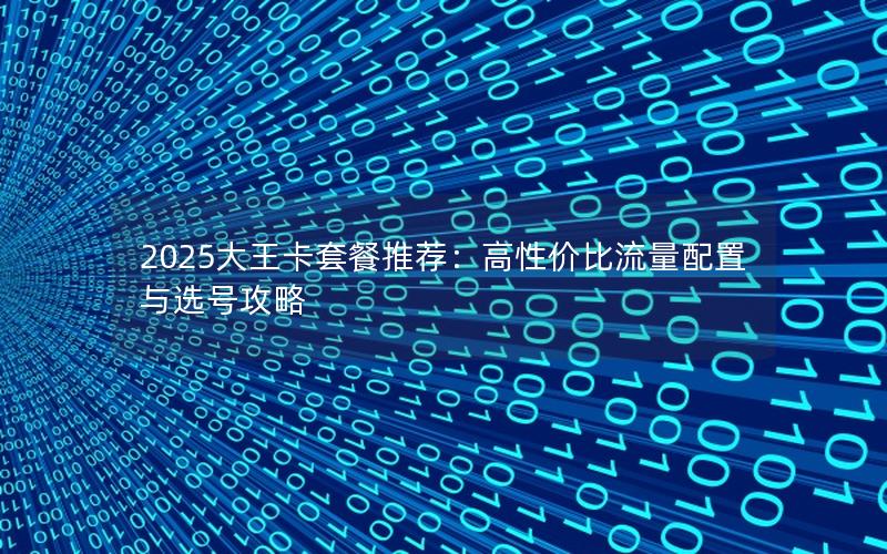 2025大王卡套餐推荐：高性价比流量配置与选号攻略
