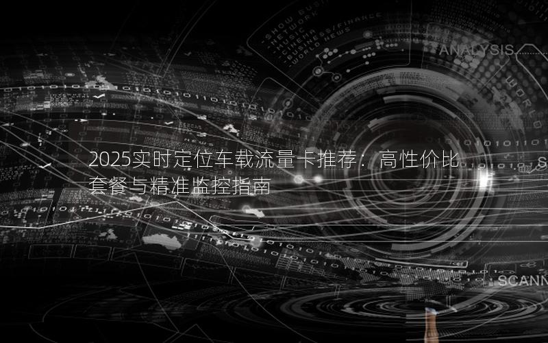 2025实时定位车载流量卡推荐：高性价比套餐与精准监控指南