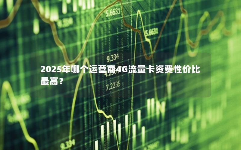 2025年哪个运营商4G流量卡资费性价比最高？