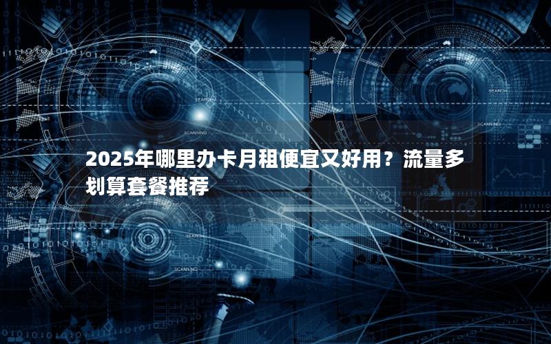 2025年哪里办卡月租便宜又好用？流量多划算套餐推荐