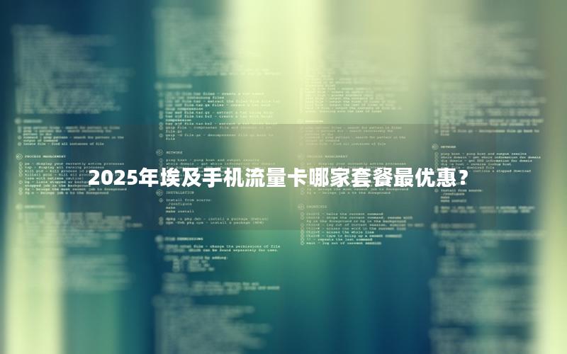 2025年埃及手机流量卡哪家套餐最优惠？