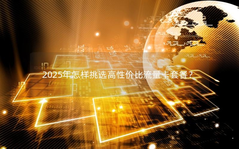 2025年怎样挑选高性价比流量卡套餐？