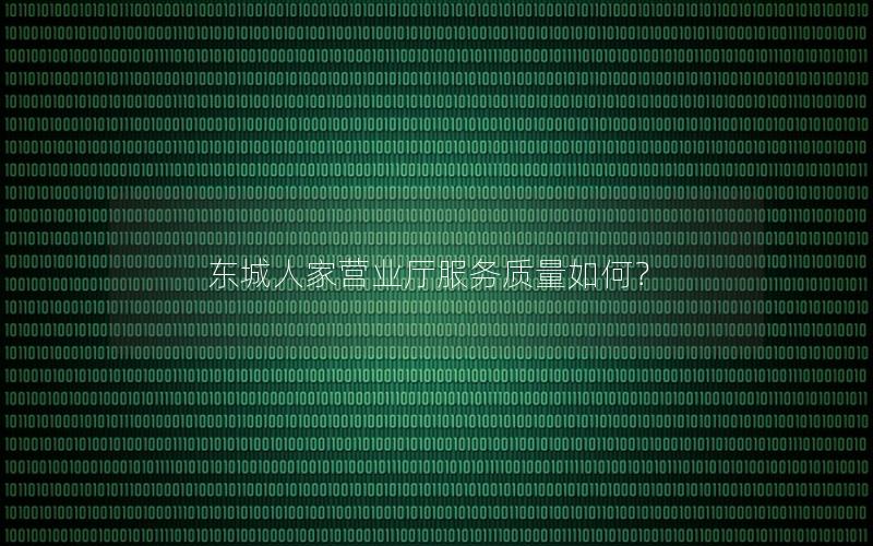 东城人家营业厅服务质量如何？