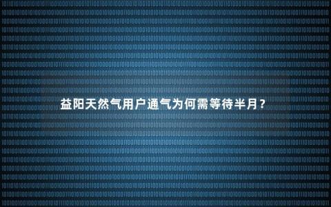 益阳天然气用户通气为何需等待半月？