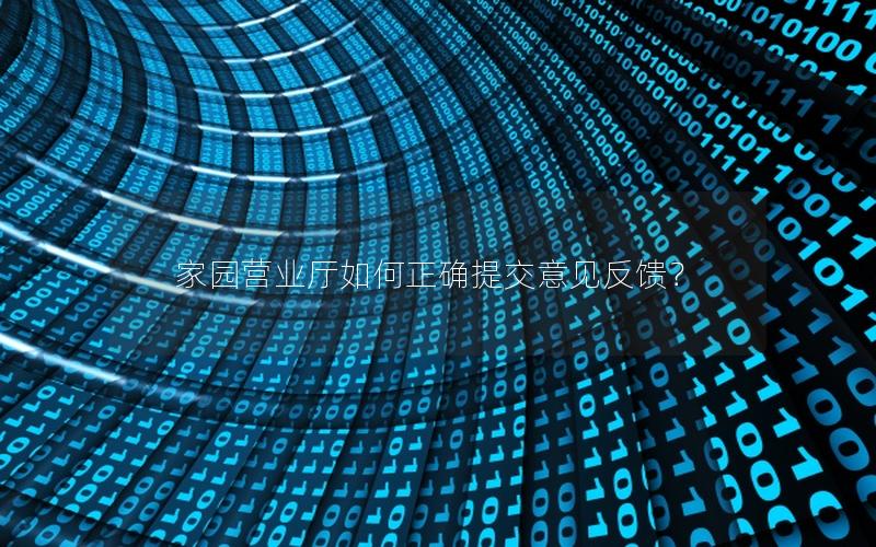 家园营业厅如何正确提交意见反馈？