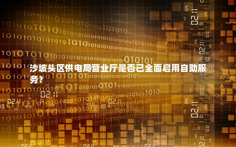 沙坡头区供电局营业厅是否已全面启用自助服务？