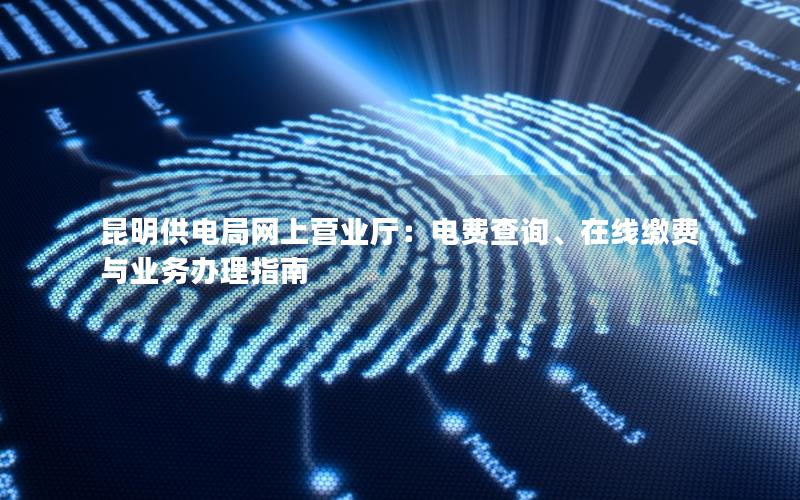昆明供电局网上营业厅：电费查询、在线缴费与业务办理指南