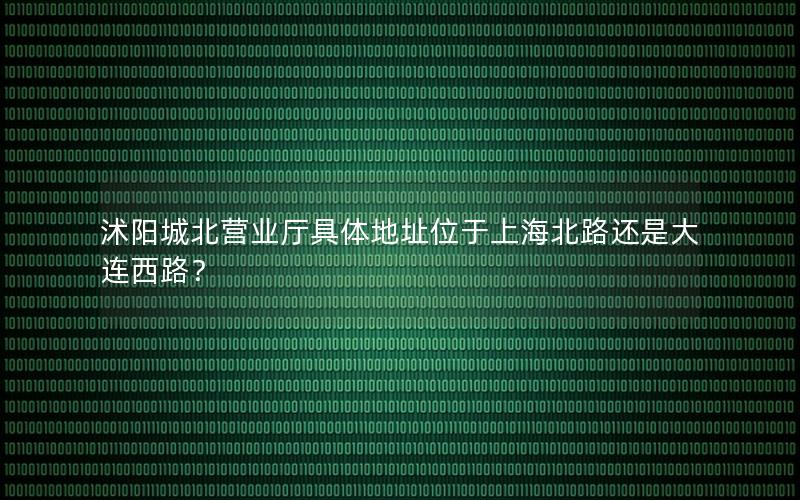 沭阳城北营业厅具体地址位于上海北路还是大连西路？