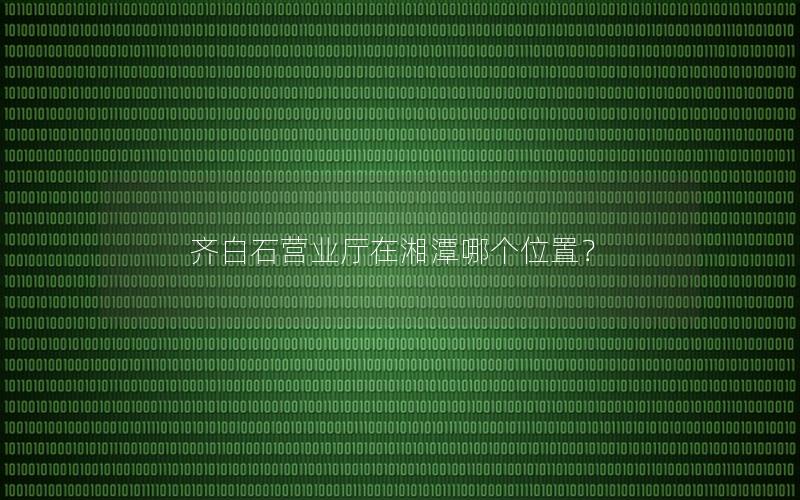 齐白石营业厅在湘潭哪个位置？