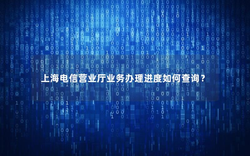 上海电信营业厅业务办理进度如何查询？