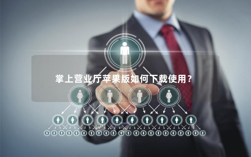 掌上营业厅苹果版如何下载使用？