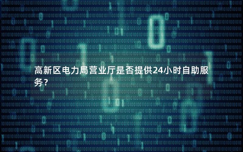 高新区电力局营业厅是否提供24小时自助服务？