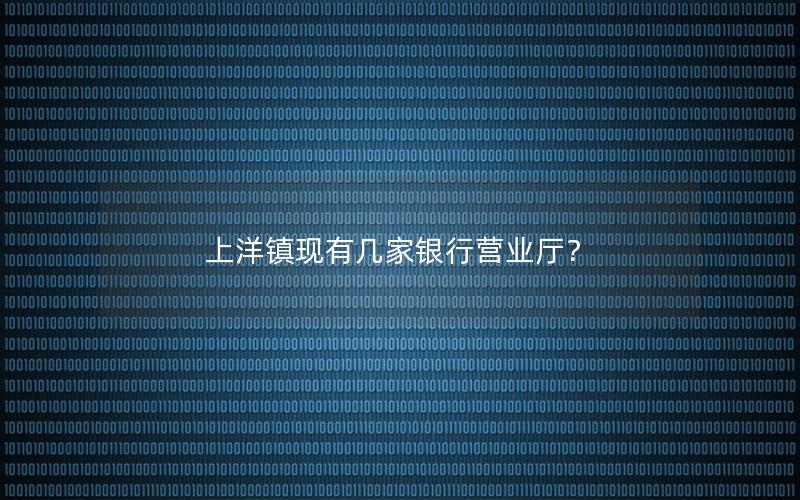 上洋镇现有几家银行营业厅？