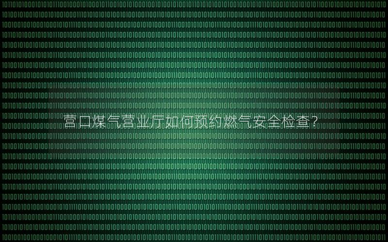 营口煤气营业厅如何预约燃气安全检查？