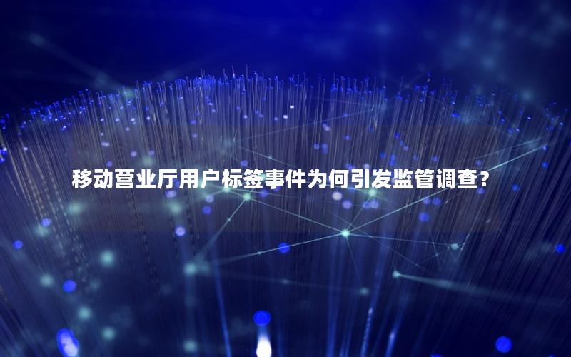 移动营业厅用户标签事件为何引发监管调查？