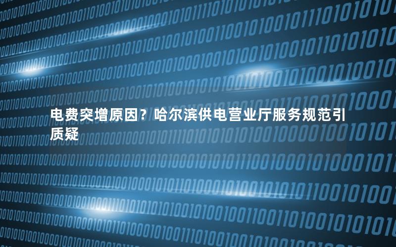 电费突增原因？哈尔滨供电营业厅服务规范引质疑