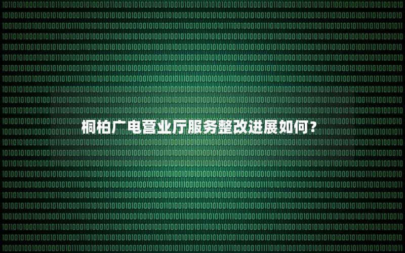 桐柏广电营业厅服务整改进展如何？