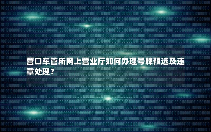 营口车管所网上营业厅如何办理号牌预选及违章处理？