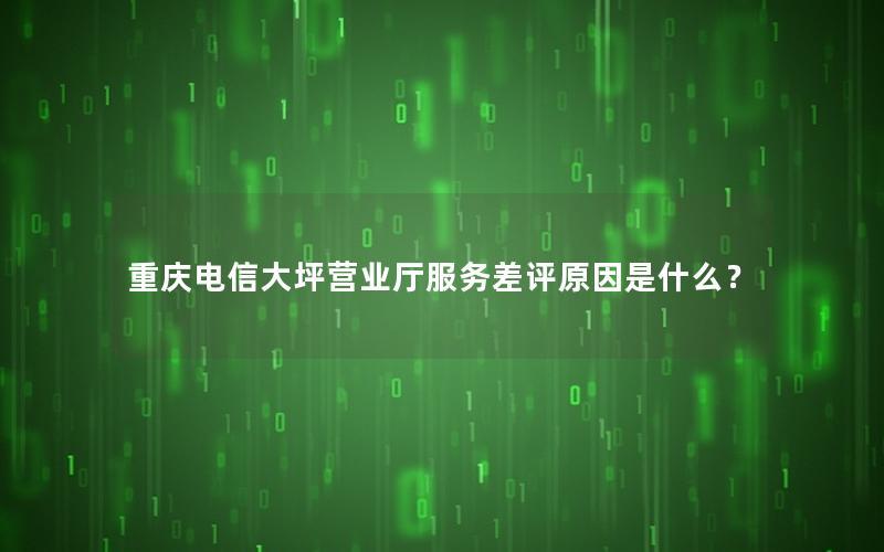 重庆电信大坪营业厅服务差评原因是什么？