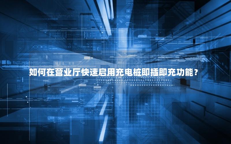 如何在营业厅快速启用充电桩即插即充功能？