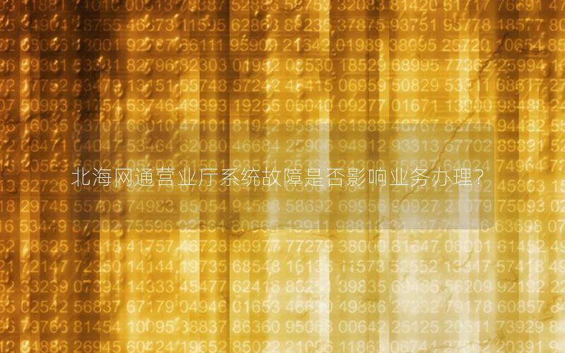 北海网通营业厅系统故障是否影响业务办理？