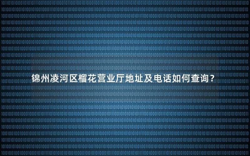 锦州凌河区榴花营业厅地址及电话如何查询？