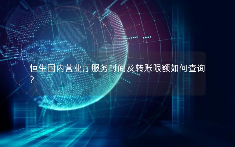 恒生国内营业厅服务时间及转账限额如何查询？