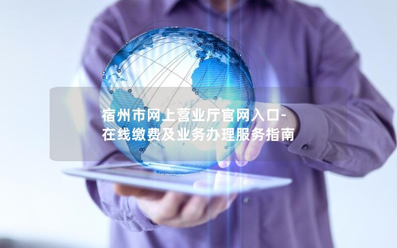 宿州市网上营业厅官网入口-在线缴费及业务办理服务指南