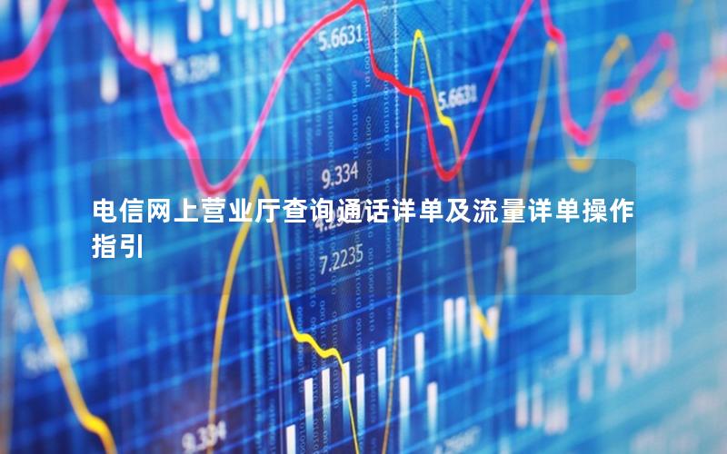 电信网上营业厅查询通话详单及流量详单操作指引