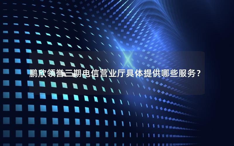 鹏欣领誉三期电信营业厅具体提供哪些服务？