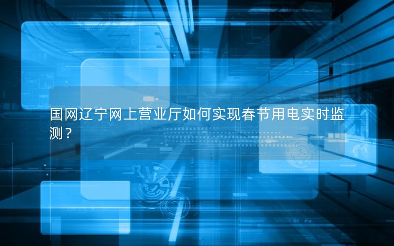 国网辽宁网上营业厅如何实现春节用电实时监测？