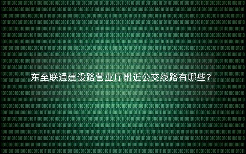 东至联通建设路营业厅附近公交线路有哪些？