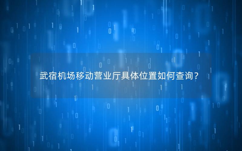 武宿机场移动营业厅具体位置如何查询？