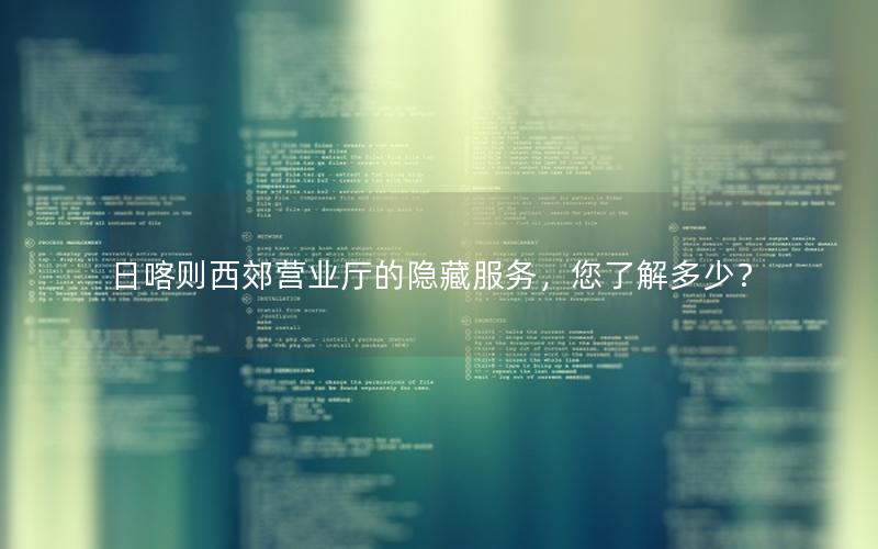 日喀则西郊营业厅的隐藏服务，您了解多少？