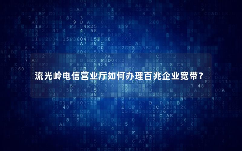 流光岭电信营业厅如何办理百兆企业宽带？