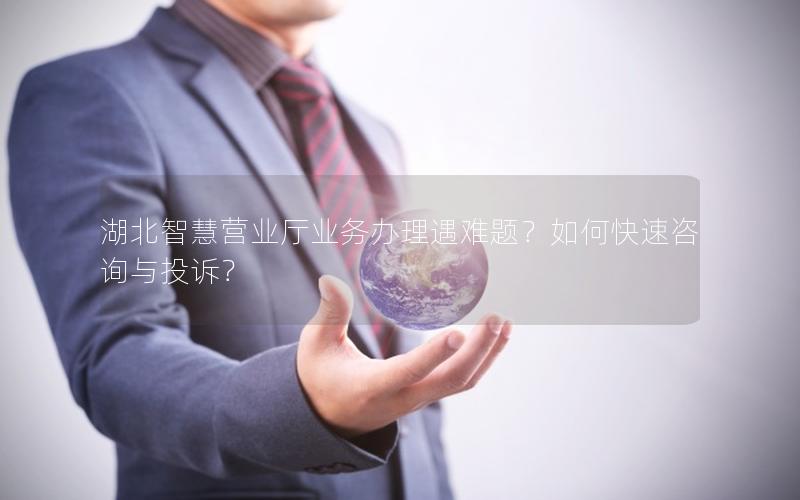 湖北智慧营业厅业务办理遇难题？如何快速咨询与投诉？