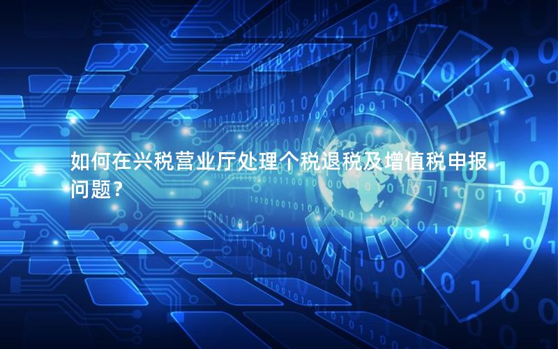 如何在兴税营业厅处理个税退税及增值税申报问题？