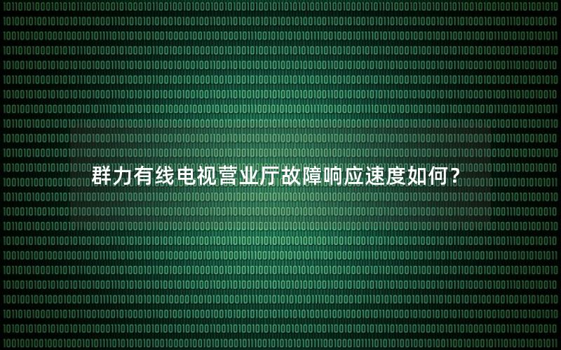 群力有线电视营业厅故障响应速度如何？