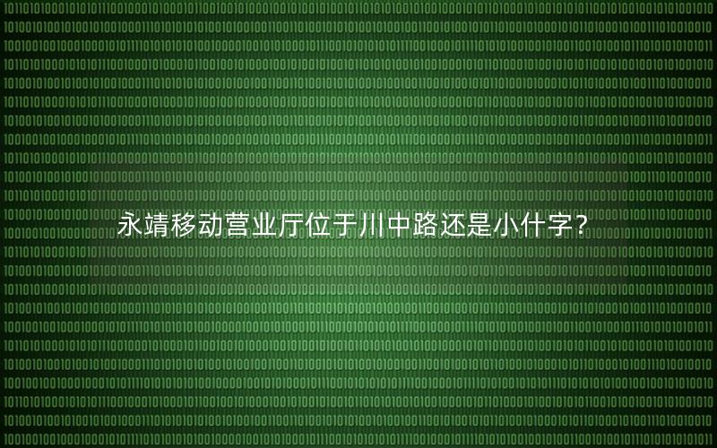 永靖移动营业厅位于川中路还是小什字？