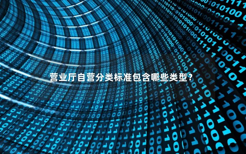 营业厅自营分类标准包含哪些类型？