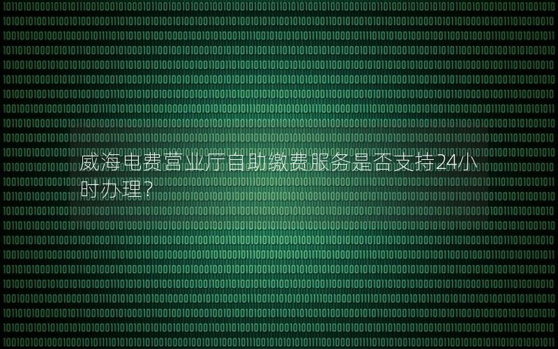 威海电费营业厅自助缴费服务是否支持24小时办理？