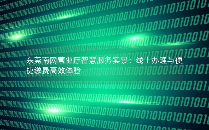 东莞南网营业厅智慧服务实景：线上办理与便捷缴费高效体验