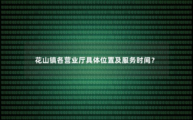花山镇各营业厅具体位置及服务时间？